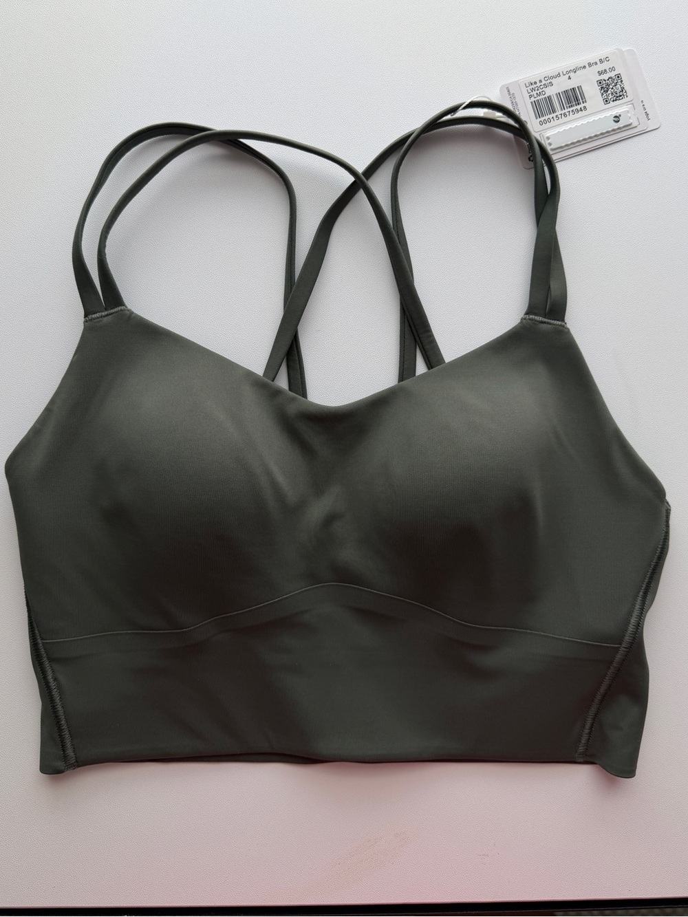 Lululemon Like a Cloud Longline Bra B/C Palm Deco Size 4 NWT